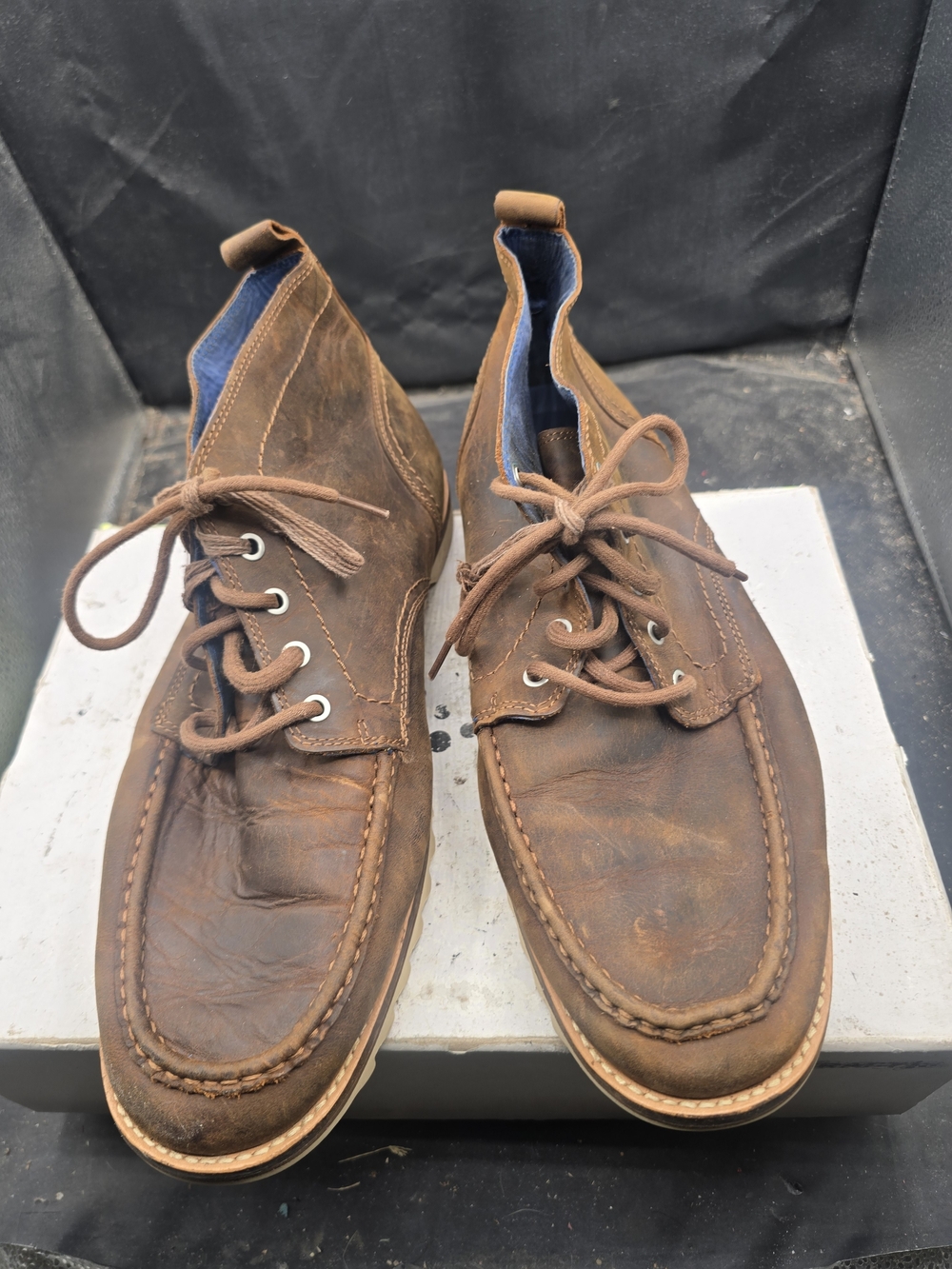 Skechers Men's Brown Lace-Up Chukka Boots with Moc Toe